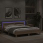 vidaXL Bettgestell mit Kopfteil und LED-Beleuchtung Sonoma-Eiche vidaXL Bettgestell mit Kopfteil und LED-Beleuchtung Sonoma-Eiche