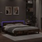 vidaXL Bettgestell mit Kopfteil und LED-Beleuchtung Räuchereiche vidaXL Bettgestell mit Kopfteil und LED-Beleuchtung Räuchereiche