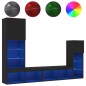 vidaXL 4-tlg. Wohnwand mit LED-Beleuchtung Schwarz Holzwerkstoff vidaXL 4-tlg. Wohnwand mit LED-Beleuchtung Schwarz Holzwerkstoff