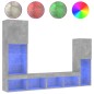 vidaXL 4-tlg. Wohnwand mit LED-Beleuchtung Betongrau Holzwerkstoff vidaXL 4-tlg. Wohnwand mit LED-Beleuchtung Betongrau Holzwerkstoff