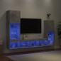 vidaXL 4-tlg. Wohnwand mit LED-Beleuchtung Betongrau Holzwerkstoff vidaXL 4-tlg. Wohnwand mit LED-Beleuchtung Betongrau Holzwerkstoff