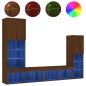 vidaXL 4-tlg. Wohnwand mit LED-Beleuchtung Braun Eiche Holzwerkstoff vidaXL 4-tlg. Wohnwand mit LED-Beleuchtung Braun Eiche Holzwerkstoff