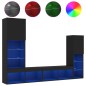 vidaXL 4-tlg. Wohnwand mit LED-Beleuchtung Schwarz Holzwerkstoff vidaXL 4-tlg. Wohnwand mit LED-Beleuchtung Schwarz Holzwerkstoff