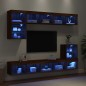 vidaXL 8-tlg. Wohnwand mit LED-Beleuchtung Braun Eichen-Optik vidaXL 8-tlg. Wohnwand mit LED-Beleuchtung Braun Eichen-Optik