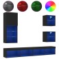 vidaXL 5-tlg. Wohnwand mit LED-Beleuchtung Schwarz Holzwerkstoff vidaXL 5-tlg. Wohnwand mit LED-Beleuchtung Schwarz Holzwerkstoff