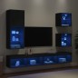 vidaXL 5-tlg. Wohnwand mit LED-Beleuchtung Schwarz Holzwerkstoff vidaXL 5-tlg. Wohnwand mit LED-Beleuchtung Schwarz Holzwerkstoff