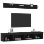vidaXL 5-tlg. Wohnwand mit LED-Beleuchtung Schwarz Holzwerkstoff vidaXL 5-tlg. Wohnwand mit LED-Beleuchtung Schwarz Holzwerkstoff