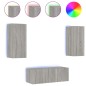 vidaXL 4-tlg. Wohnwand mit LED-Beleuchtung Grau Sonoma Holzwerkstoff vidaXL 4-tlg. Wohnwand mit LED-Beleuchtung Grau Sonoma Holzwerkstoff
