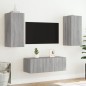 vidaXL 4-tlg. Wohnwand mit LED-Beleuchtung Grau Sonoma Holzwerkstoff vidaXL 4-tlg. Wohnwand mit LED-Beleuchtung Grau Sonoma Holzwerkstoff
