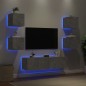 vidaXL 6-tlg. Wohnwand mit LED-Beleuchtung Betongrau Holzwerkstoff vidaXL 6-tlg. Wohnwand mit LED-Beleuchtung Betongrau Holzwerkstoff