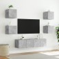 vidaXL 6-tlg. Wohnwand mit LED-Beleuchtung Betongrau Holzwerkstoff vidaXL 6-tlg. Wohnwand mit LED-Beleuchtung Betongrau Holzwerkstoff