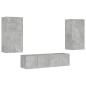vidaXL 4-tlg. Wohnwand mit LED-Beleuchtung Betongrau Holzwerkstoff vidaXL 4-tlg. Wohnwand mit LED-Beleuchtung Betongrau Holzwerkstoff