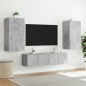 vidaXL 4-tlg. Wohnwand mit LED-Beleuchtung Betongrau Holzwerkstoff vidaXL 4-tlg. Wohnwand mit LED-Beleuchtung Betongrau Holzwerkstoff