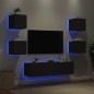 vidaXL 6-tlg. Wohnwand mit LED-Beleuchtung Schwarz Holzwerkstoff vidaXL 6-tlg. Wohnwand mit LED-Beleuchtung Schwarz Holzwerkstoff