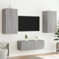 vidaXL 4-tlg. Wohnwand mit LED-Beleuchtung Grau Sonoma Holzwerkstoff vidaXL 4-tlg. Wohnwand mit LED-Beleuchtung Grau Sonoma Holzwerkstoff