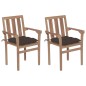 Gartenstühle 2 Stk. mit Taupe Kissen Massivholz Teak Gartenstühle 2 Stk. mit Taupe Kissen Massivholz Teak