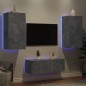 vidaXL 4-tlg. Wohnwand mit LED-Beleuchtung Betongrau Holzwerkstoff vidaXL 4-tlg. Wohnwand mit LED-Beleuchtung Betongrau Holzwerkstoff