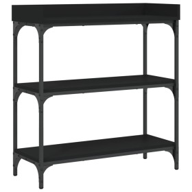 vidaXL Konsolentisch mit Ablagen Schwarz 75x30x80 cm