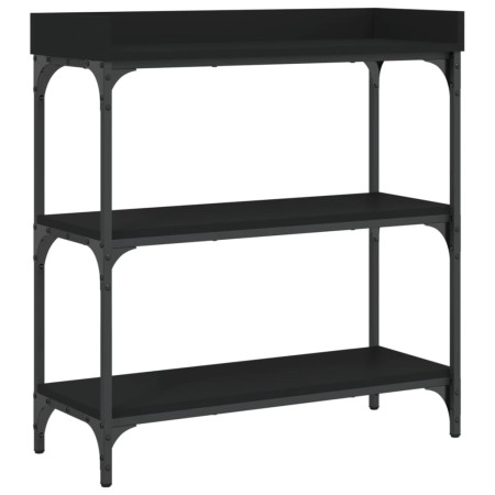 vidaXL Konsolentisch mit Ablagen Schwarz 75x30x80 cm