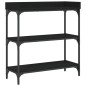 vidaXL Konsolentisch mit Ablagen Schwarz 75x30x80 cm vidaXL Konsolentisch mit Ablagen Schwarz 75x30x80 cm