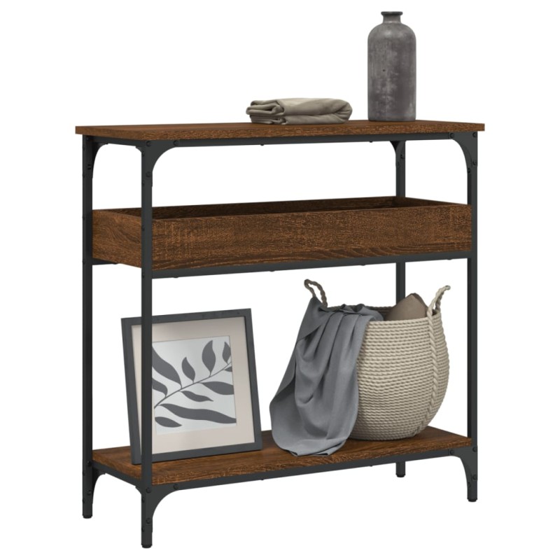 vidaXL Konsolentisch mit Ablage Braun Eichen-Optik 75x29x75cm vidaXL Konsolentisch mit Ablage Braun Eichen-Optik 75x29x75cm