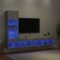 vidaXL 4-tlg. Wohnwand mit LED-Beleuchtung Betongrau Holzwerkstoff vidaXL 4-tlg. Wohnwand mit LED-Beleuchtung Betongrau Holzwerkstoff