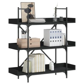 vidaXL Bücherregal 3 Böden Schwarz 100x33x108,5 cm Holzwerkstoff