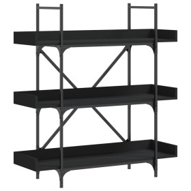 vidaXL Bücherregal 3 Böden Schwarz 100x33x108,5 cm Holzwerkstoff