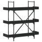 vidaXL Bücherregal 3 Böden Schwarz 100x33x108,5 cm Holzwerkstoff vidaXL Bücherregal 3 Böden Schwarz 100x33x108,5 cm Holzwerkstoff