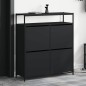 vidaXL Schuhschrank mit 4 Klappen Schwarz 100x34x112 cm vidaXL Schuhschrank mit 4 Klappen Schwarz 100x34x112 cm