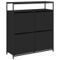 vidaXL Schuhschrank mit 4 Klappen Schwarz 100x34x112 cm vidaXL Schuhschrank mit 4 Klappen Schwarz 100x34x112 cm