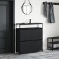 vidaXL Schuhschrank mit 4 Klappen Schwarz 100x34x112 cm vidaXL Schuhschrank mit 4 Klappen Schwarz 100x34x112 cm