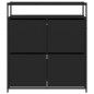 vidaXL Schuhschrank mit 4 Klappen Schwarz 100x34x112 cm vidaXL Schuhschrank mit 4 Klappen Schwarz 100x34x112 cm