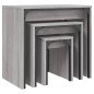 vidaXL Satztische 3 Stk. Grau Sonoma Holzwerkstoff vidaXL Satztische 3 Stk. Grau Sonoma Holzwerkstoff