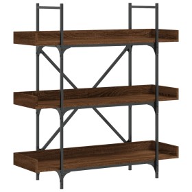 vidaXL Bücherregal 3 Böden Braun Eichen-Optik 100x33x108,5 cm