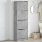 vidaXL Schuhschrank mit 4 Klappen Betongrau 60x34x187,5 cm vidaXL Schuhschrank mit 4 Klappen Betongrau 60x34x187,5 cm