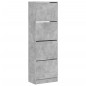 vidaXL Schuhschrank mit 4 Klappen Betongrau 60x34x187,5 cm vidaXL Schuhschrank mit 4 Klappen Betongrau 60x34x187,5 cm