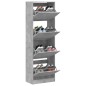 vidaXL Schuhschrank mit 4 Klappen Betongrau 60x34x187,5 cm vidaXL Schuhschrank mit 4 Klappen Betongrau 60x34x187,5 cm