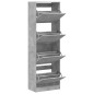 vidaXL Schuhschrank mit 4 Klappen Betongrau 60x34x187,5 cm vidaXL Schuhschrank mit 4 Klappen Betongrau 60x34x187,5 cm