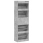 vidaXL Schuhschrank mit 4 Klappen Betongrau 60x34x187,5 cm vidaXL Schuhschrank mit 4 Klappen Betongrau 60x34x187,5 cm