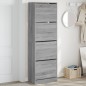 vidaXL Schuhschrank mit 4 Klappen Grau Sonoma 60x34x187,5 cm vidaXL Schuhschrank mit 4 Klappen Grau Sonoma 60x34x187,5 cm