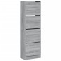 vidaXL Schuhschrank mit 4 Klappen Grau Sonoma 60x34x187,5 cm vidaXL Schuhschrank mit 4 Klappen Grau Sonoma 60x34x187,5 cm