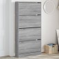 vidaXL Schuhschrank mit 4 Klappen Grau Sonoma 80x21x163,5 cm vidaXL Schuhschrank mit 4 Klappen Grau Sonoma 80x21x163,5 cm