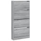 vidaXL Schuhschrank mit 4 Klappen Grau Sonoma 80x21x163,5 cm vidaXL Schuhschrank mit 4 Klappen Grau Sonoma 80x21x163,5 cm