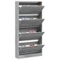 vidaXL Schuhschrank mit 4 Klappen Grau Sonoma 80x21x163,5 cm vidaXL Schuhschrank mit 4 Klappen Grau Sonoma 80x21x163,5 cm