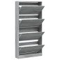 vidaXL Schuhschrank mit 4 Klappen Grau Sonoma 80x21x163,5 cm vidaXL Schuhschrank mit 4 Klappen Grau Sonoma 80x21x163,5 cm