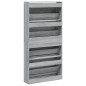 vidaXL Schuhschrank mit 4 Klappen Grau Sonoma 80x21x163,5 cm vidaXL Schuhschrank mit 4 Klappen Grau Sonoma 80x21x163,5 cm