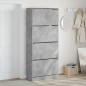 vidaXL Schuhschrank mit 4 Klappen Betongrau 80x34x187,5 cm vidaXL Schuhschrank mit 4 Klappen Betongrau 80x34x187,5 cm