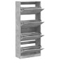 vidaXL Schuhschrank mit 4 Klappen Betongrau 80x34x187,5 cm vidaXL Schuhschrank mit 4 Klappen Betongrau 80x34x187,5 cm