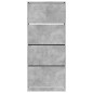 vidaXL Schuhschrank mit 4 Klappen Betongrau 80x34x187,5 cm vidaXL Schuhschrank mit 4 Klappen Betongrau 80x34x187,5 cm